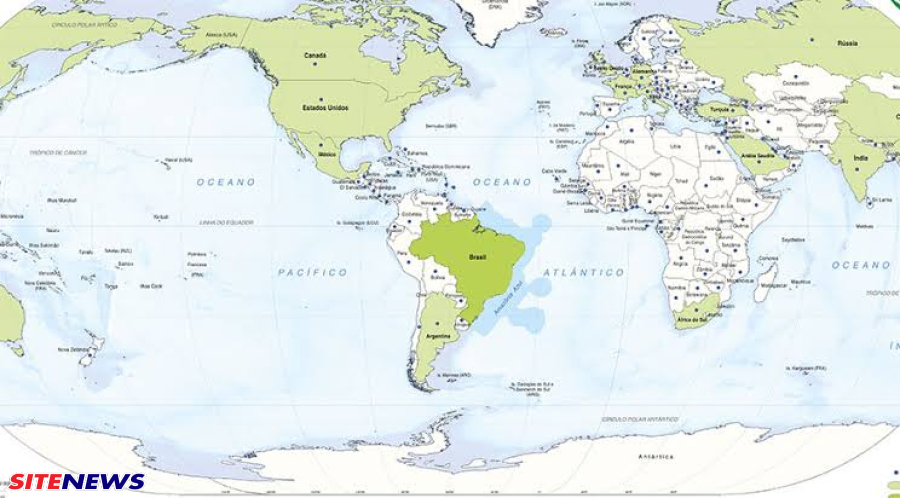 O Instituto Brasileiro de Geografia e Estatística (IBGE) lançou um modelo de mapa-múndi invertido